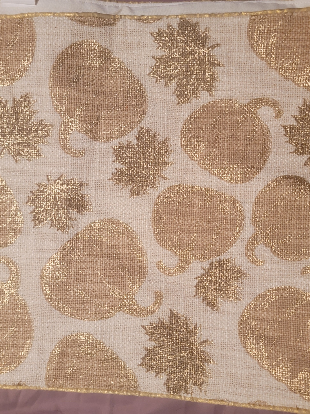 Gold Pumpkin Table Runner NWT Cotton Blend - Picture 2 of 5